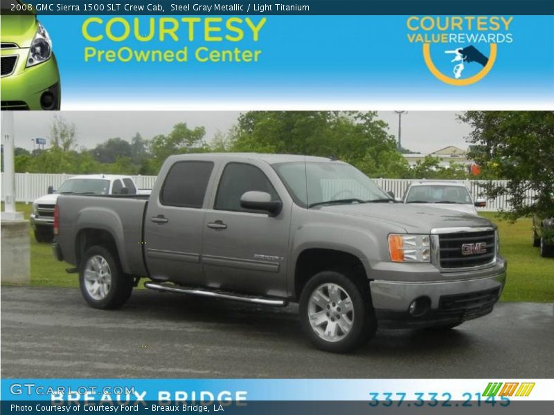 Steel Gray Metallic / Light Titanium 2008 GMC Sierra 1500 SLT Crew Cab