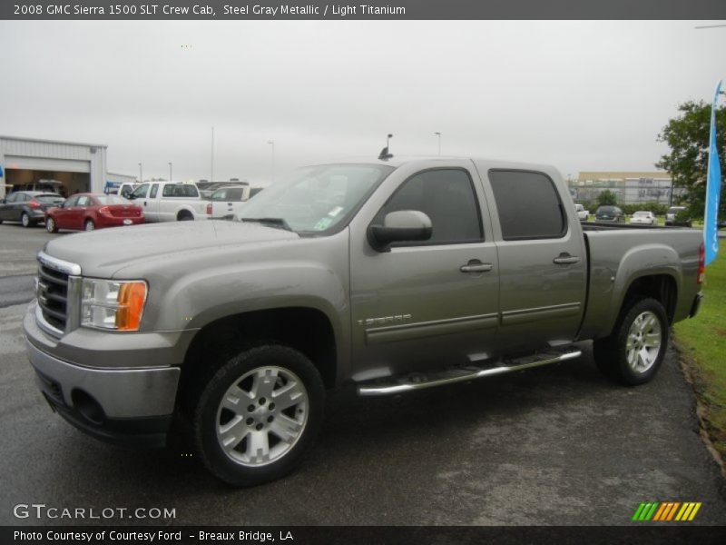 Steel Gray Metallic / Light Titanium 2008 GMC Sierra 1500 SLT Crew Cab