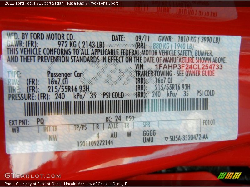 Race Red / Two-Tone Sport 2012 Ford Focus SE Sport Sedan
