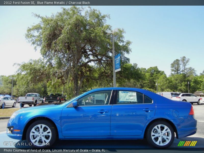 Blue Flame Metallic / Charcoal Black 2012 Ford Fusion SE