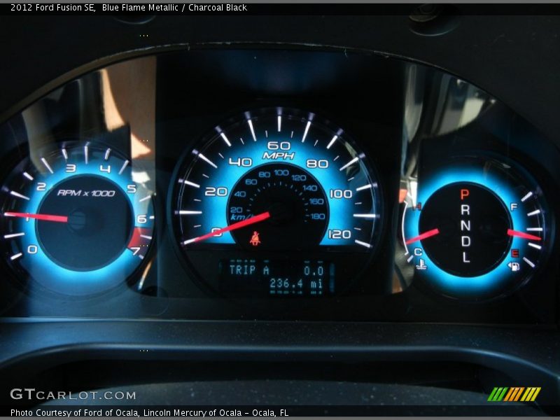 Blue Flame Metallic / Charcoal Black 2012 Ford Fusion SE