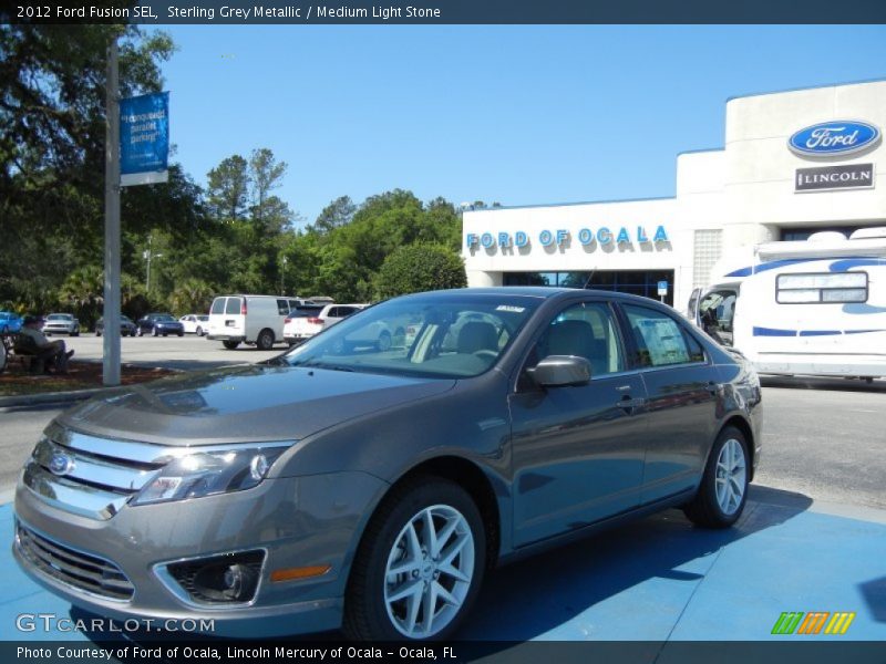 Sterling Grey Metallic / Medium Light Stone 2012 Ford Fusion SEL