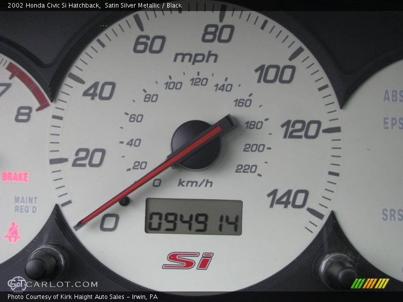 Satin Silver Metallic / Black 2002 Honda Civic Si Hatchback