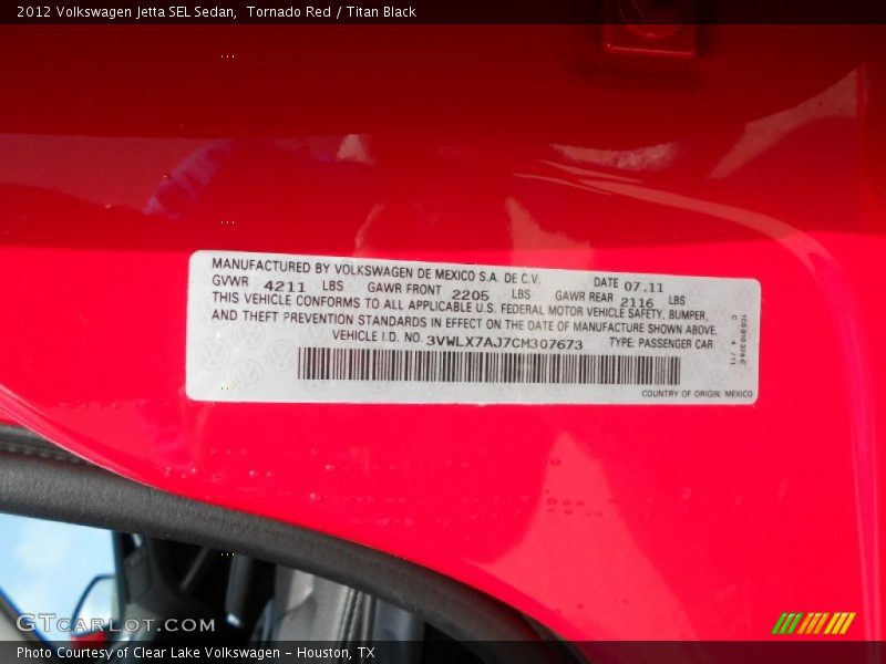 Tornado Red / Titan Black 2012 Volkswagen Jetta SEL Sedan