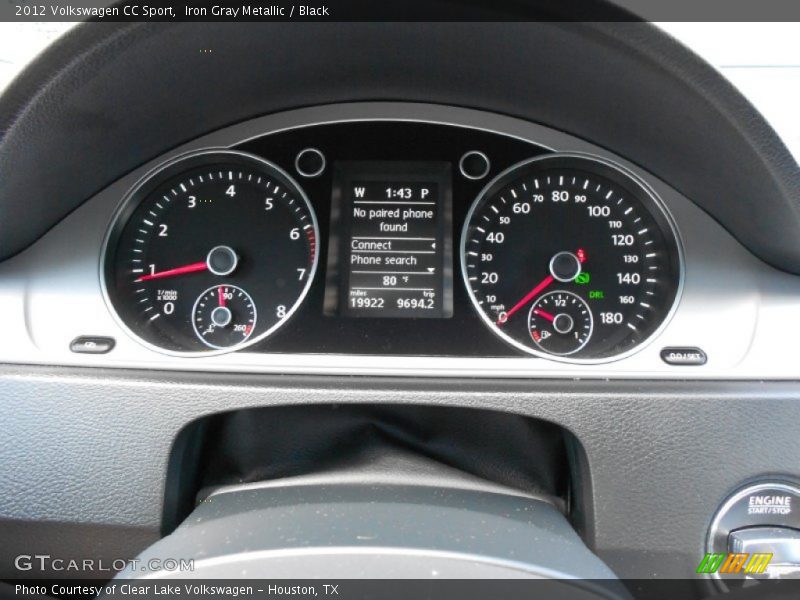 Iron Gray Metallic / Black 2012 Volkswagen CC Sport