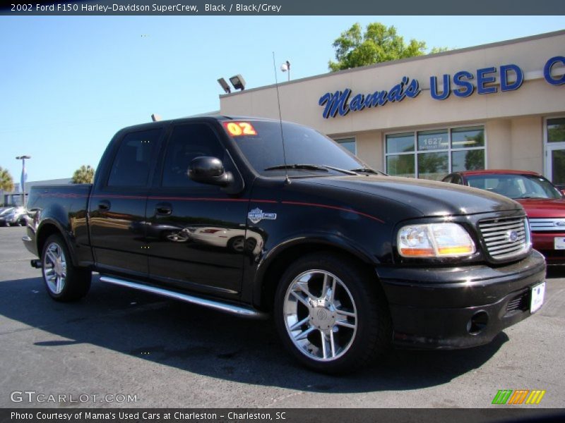 Black / Black/Grey 2002 Ford F150 Harley-Davidson SuperCrew