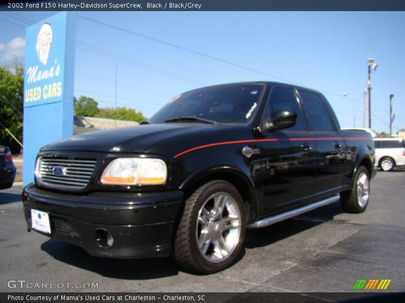 Black / Black/Grey 2002 Ford F150 Harley-Davidson SuperCrew