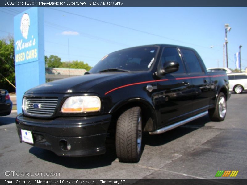 Black / Black/Grey 2002 Ford F150 Harley-Davidson SuperCrew