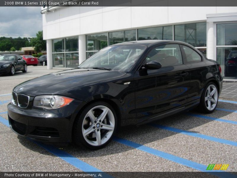 Jet Black / Coral Red 2008 BMW 1 Series 135i Coupe