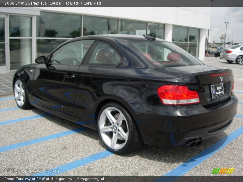 Jet Black / Coral Red 2008 BMW 1 Series 135i Coupe