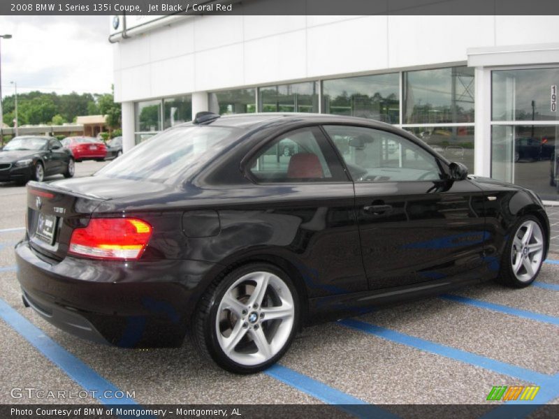 Jet Black / Coral Red 2008 BMW 1 Series 135i Coupe