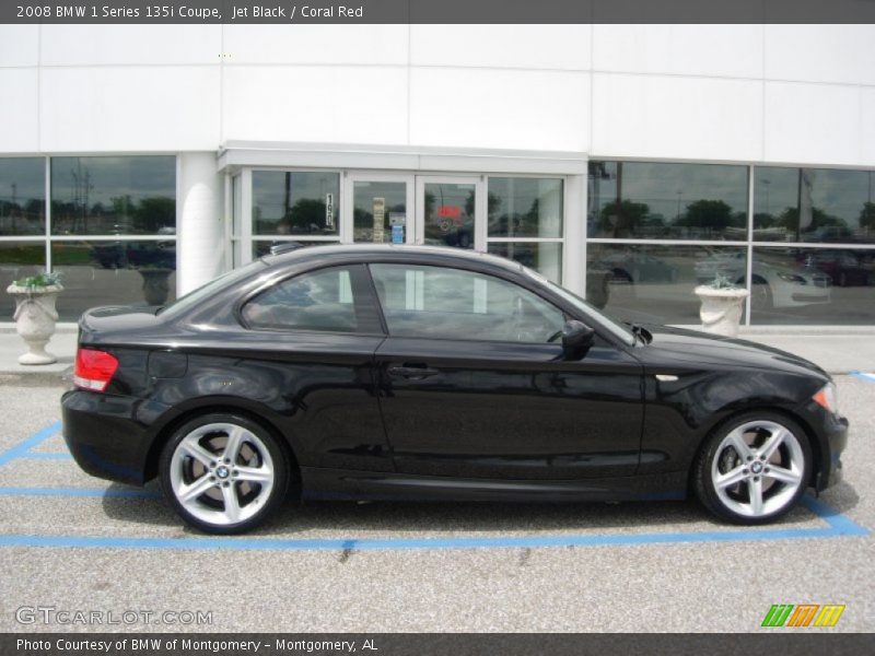 Jet Black / Coral Red 2008 BMW 1 Series 135i Coupe