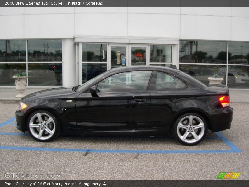 Jet Black / Coral Red 2008 BMW 1 Series 135i Coupe