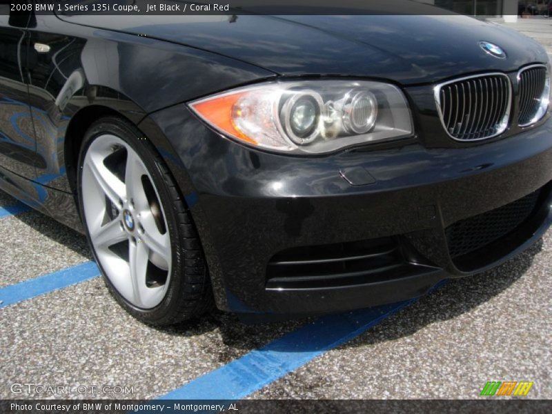Jet Black / Coral Red 2008 BMW 1 Series 135i Coupe