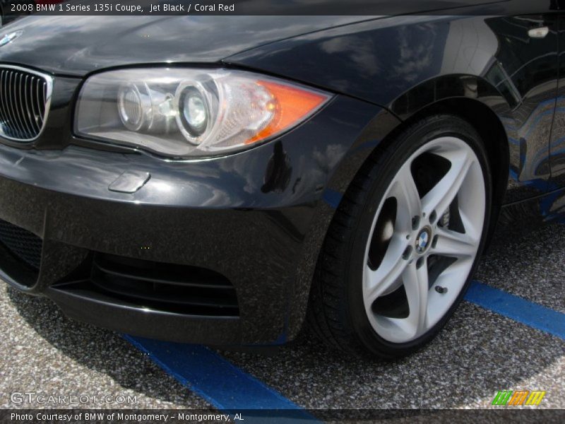 Jet Black / Coral Red 2008 BMW 1 Series 135i Coupe