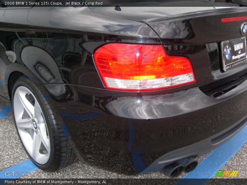 Jet Black / Coral Red 2008 BMW 1 Series 135i Coupe