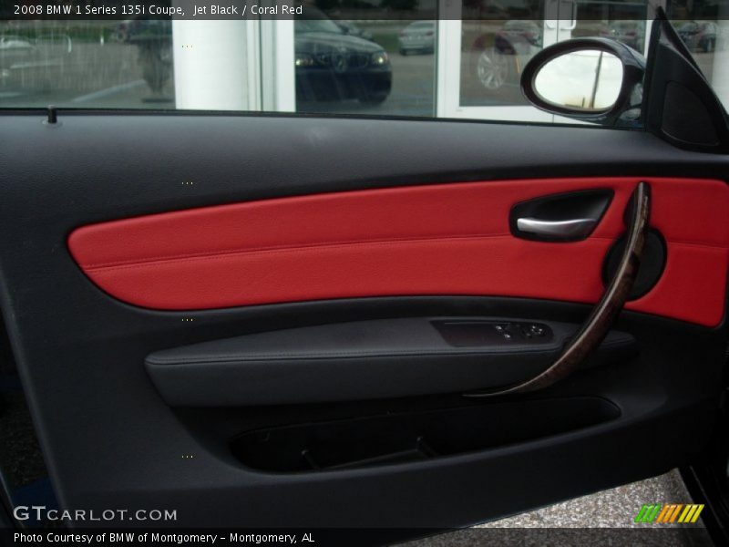 Jet Black / Coral Red 2008 BMW 1 Series 135i Coupe