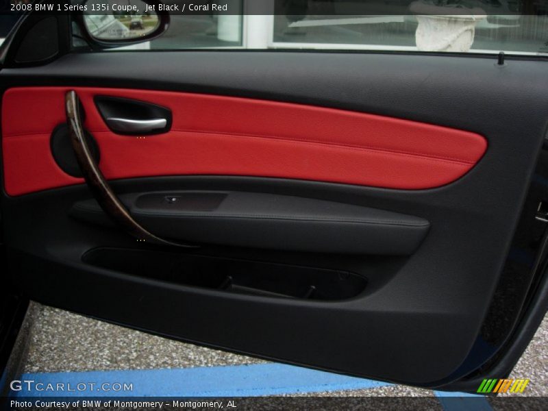 Jet Black / Coral Red 2008 BMW 1 Series 135i Coupe
