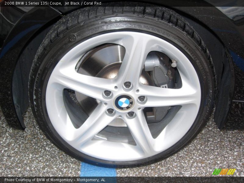 Jet Black / Coral Red 2008 BMW 1 Series 135i Coupe