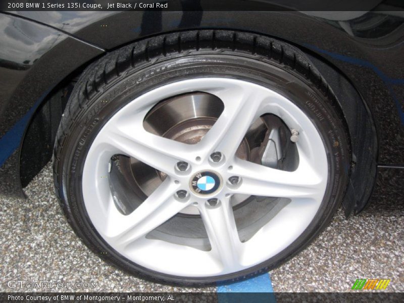 Jet Black / Coral Red 2008 BMW 1 Series 135i Coupe