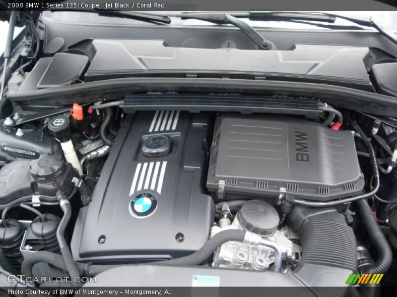 Jet Black / Coral Red 2008 BMW 1 Series 135i Coupe