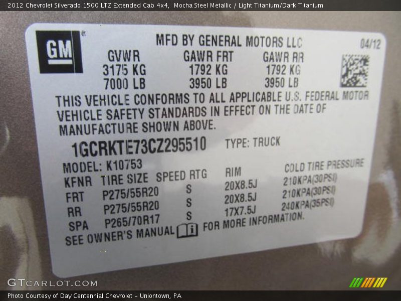 Mocha Steel Metallic / Light Titanium/Dark Titanium 2012 Chevrolet Silverado 1500 LTZ Extended Cab 4x4