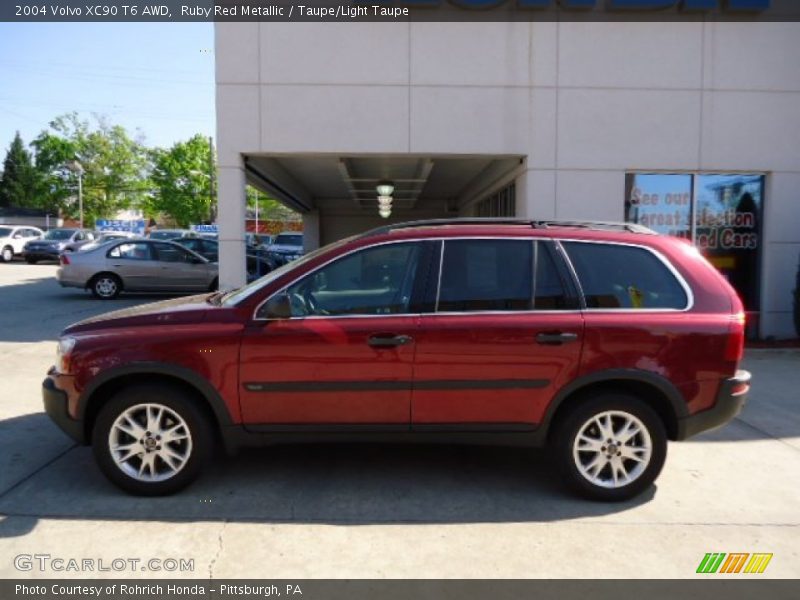 Ruby Red Metallic / Taupe/Light Taupe 2004 Volvo XC90 T6 AWD