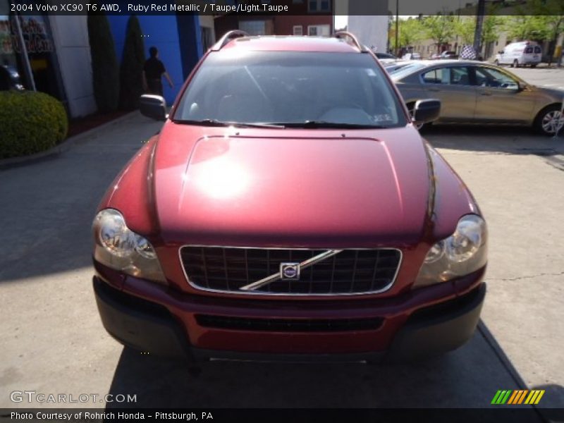 Ruby Red Metallic / Taupe/Light Taupe 2004 Volvo XC90 T6 AWD