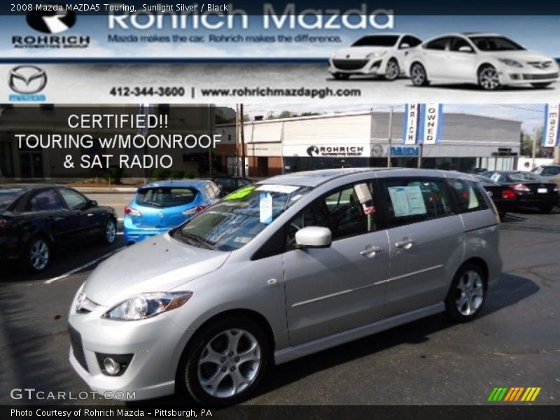 Sunlight Silver / Black 2008 Mazda MAZDA5 Touring