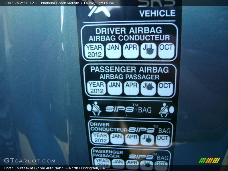 Platinum Green Metallic / Taupe/LightTaupe 2002 Volvo S80 2.9