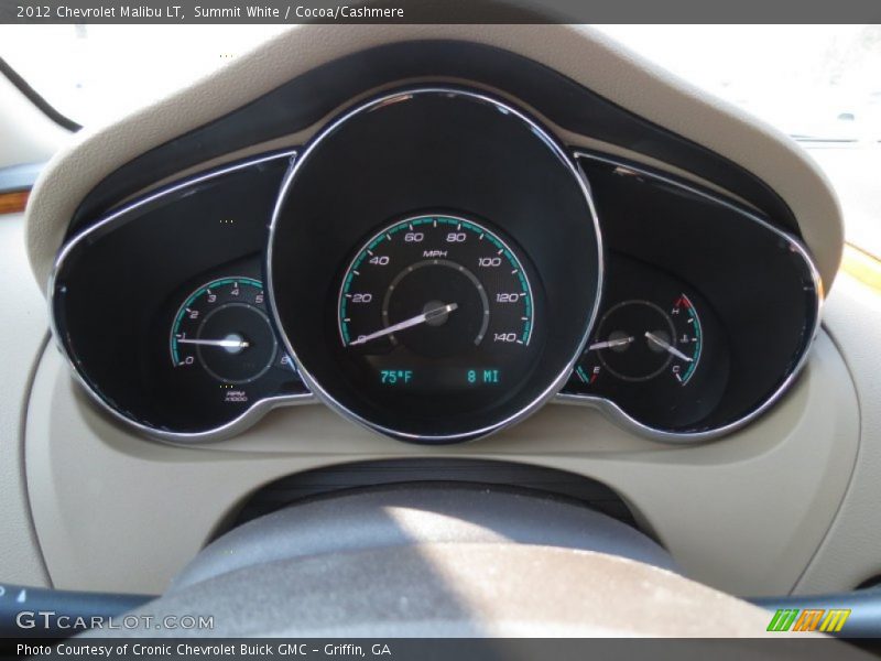 Summit White / Cocoa/Cashmere 2012 Chevrolet Malibu LT