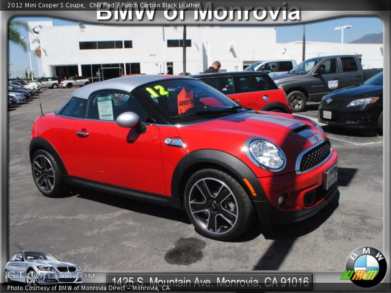 Chili Red / Punch Carbon Black Leather 2012 Mini Cooper S Coupe
