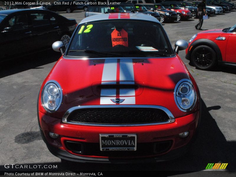 Chili Red / Punch Carbon Black Leather 2012 Mini Cooper S Coupe
