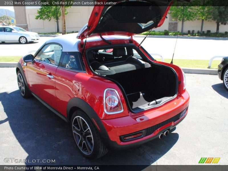Chili Red / Punch Carbon Black Leather 2012 Mini Cooper S Coupe