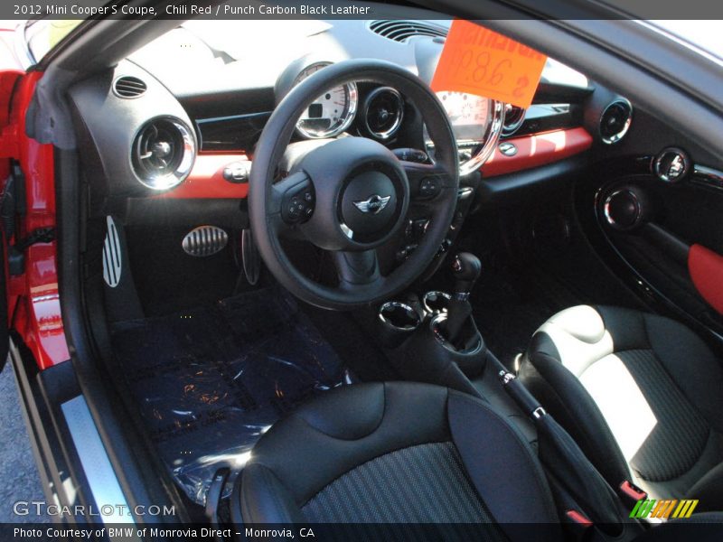 Chili Red / Punch Carbon Black Leather 2012 Mini Cooper S Coupe
