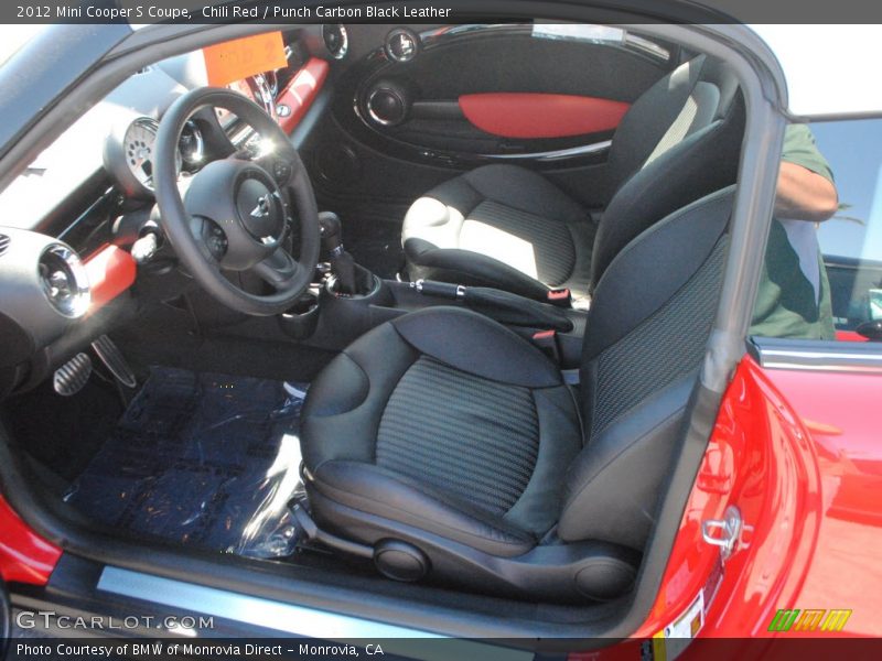 Chili Red / Punch Carbon Black Leather 2012 Mini Cooper S Coupe