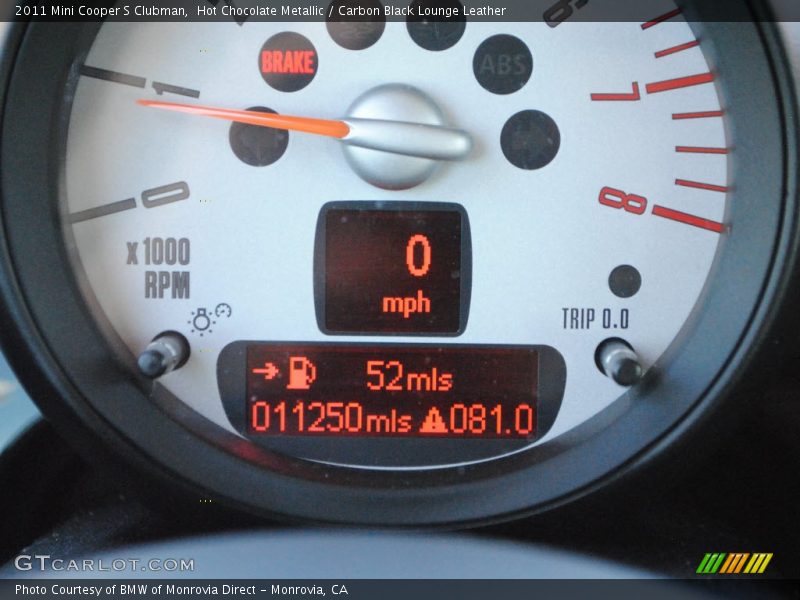 Hot Chocolate Metallic / Carbon Black Lounge Leather 2011 Mini Cooper S Clubman