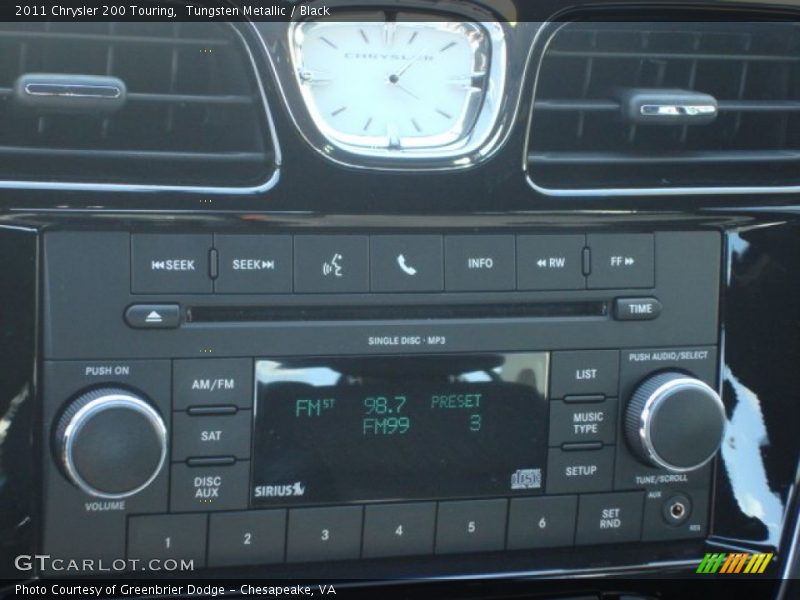 Tungsten Metallic / Black 2011 Chrysler 200 Touring