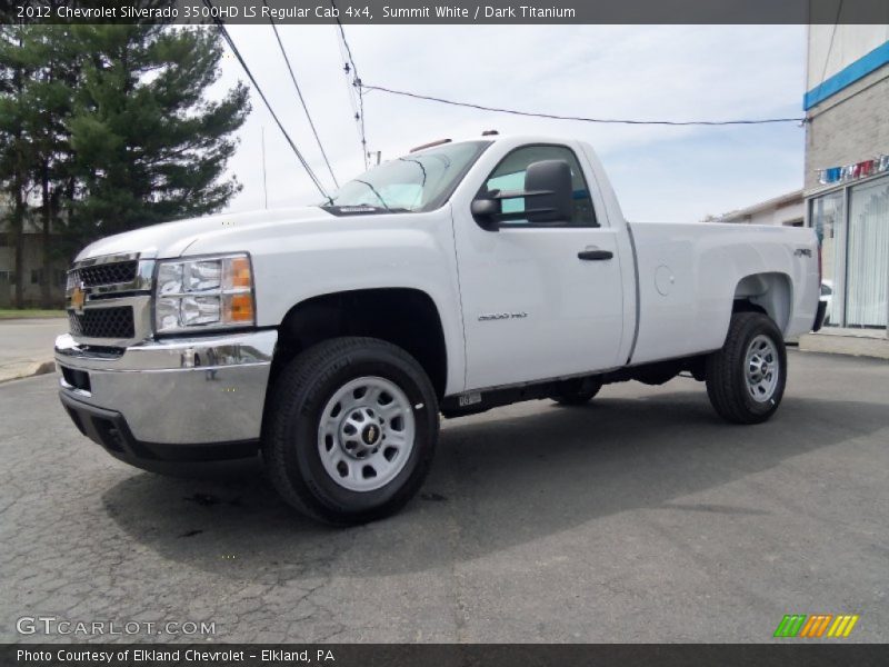 Summit White / Dark Titanium 2012 Chevrolet Silverado 3500HD LS Regular Cab 4x4