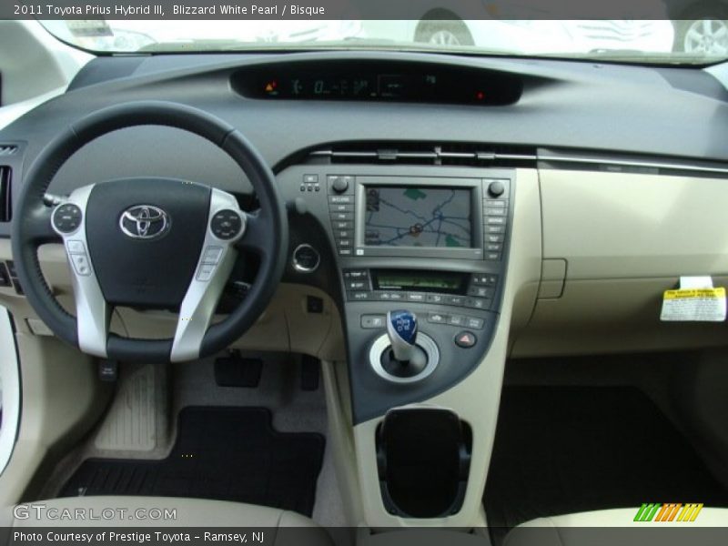 Blizzard White Pearl / Bisque 2011 Toyota Prius Hybrid III