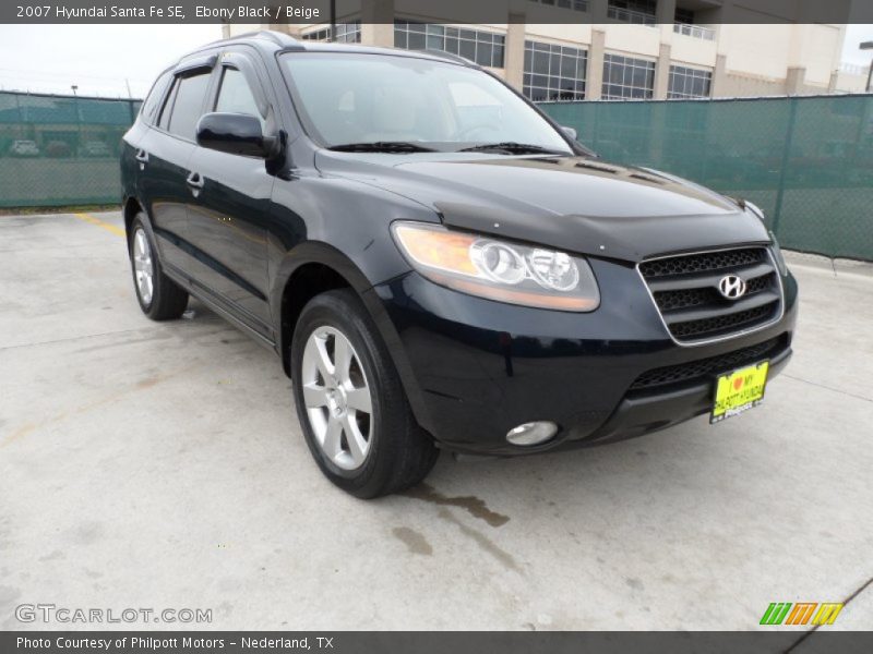 Ebony Black / Beige 2007 Hyundai Santa Fe SE