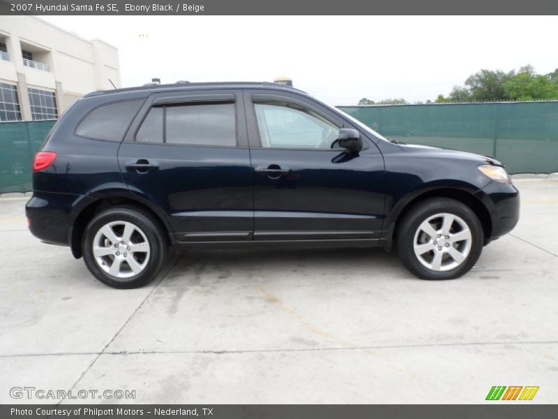 Ebony Black / Beige 2007 Hyundai Santa Fe SE