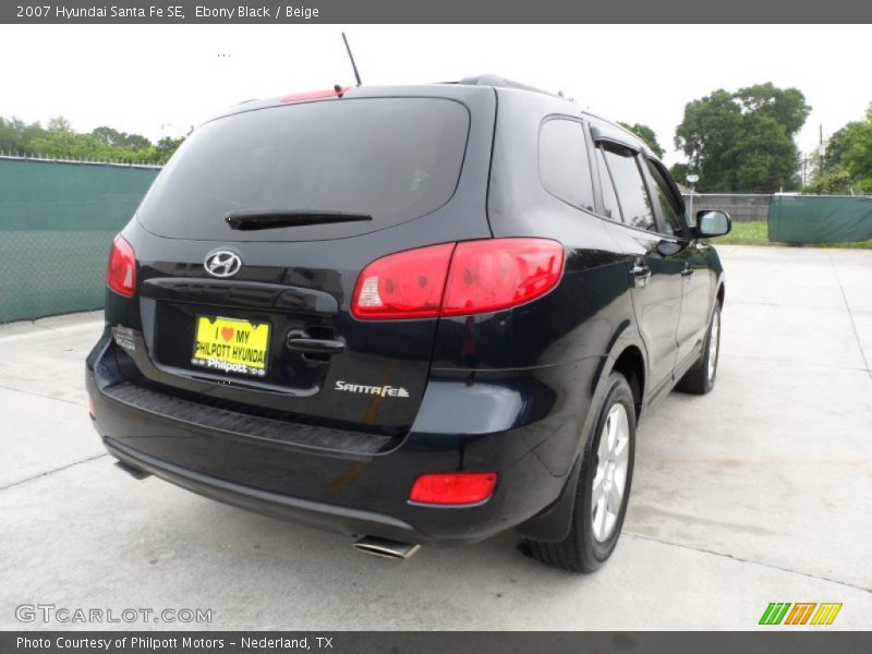 Ebony Black / Beige 2007 Hyundai Santa Fe SE