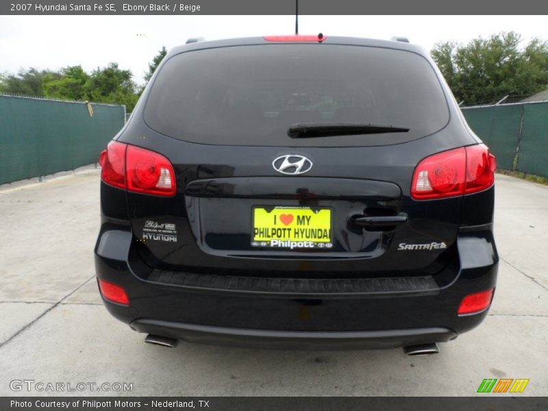 Ebony Black / Beige 2007 Hyundai Santa Fe SE