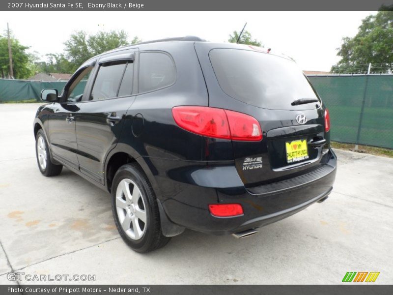 Ebony Black / Beige 2007 Hyundai Santa Fe SE