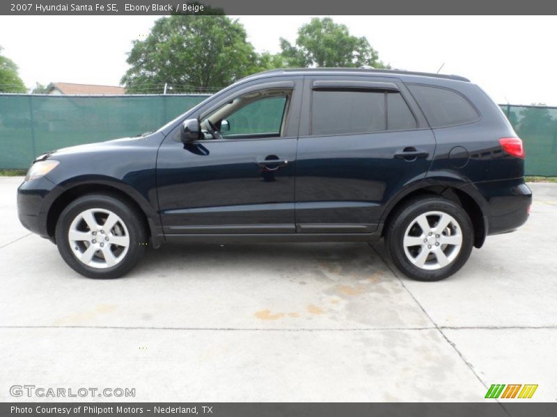 Ebony Black / Beige 2007 Hyundai Santa Fe SE