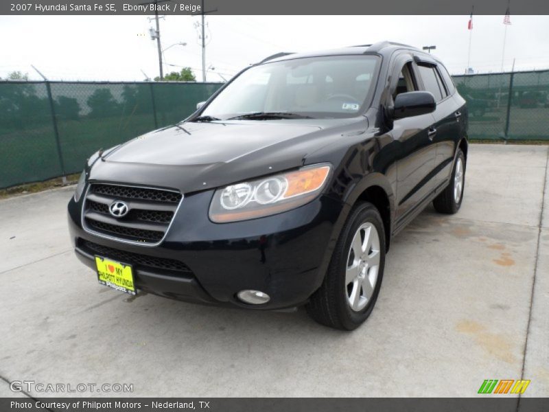 Ebony Black / Beige 2007 Hyundai Santa Fe SE