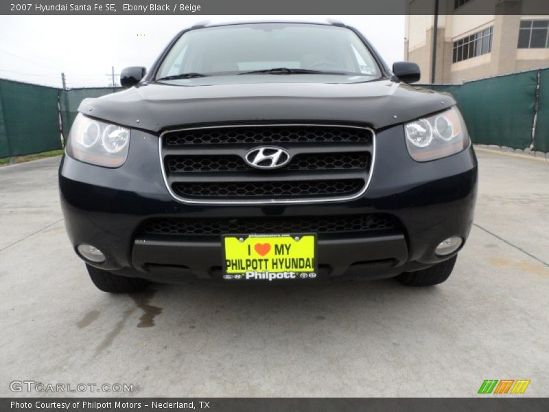 Ebony Black / Beige 2007 Hyundai Santa Fe SE