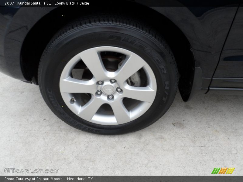 Ebony Black / Beige 2007 Hyundai Santa Fe SE