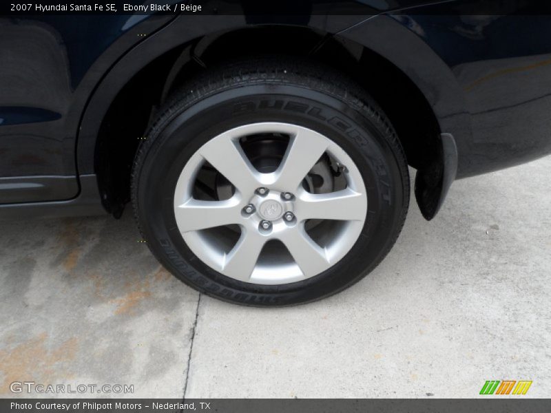 Ebony Black / Beige 2007 Hyundai Santa Fe SE